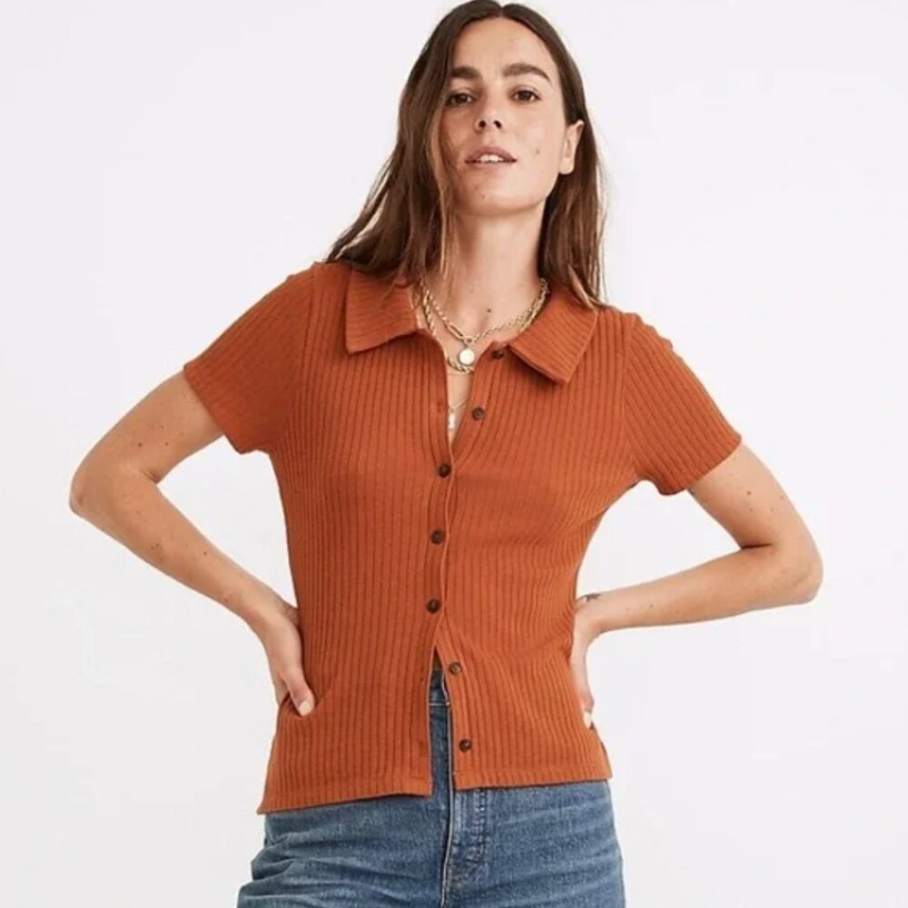 Madewell Knit Button Down Polo